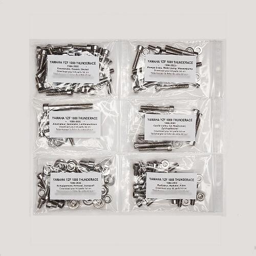 Kit vis inox moteur pour Yamaha YZF 1000 Thunderace de qualité supérieure