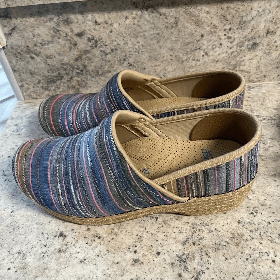 Zueco Dansko Yute Pro Tejido Rayas Colorido Talla 37/Alpargata Tejida Arco Iris Foto 4 de 4