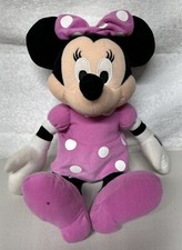 DISNEY MINNIE MOUSE PLUSH Pink Dress with White Polka Dots Stuffed Animal 15  D