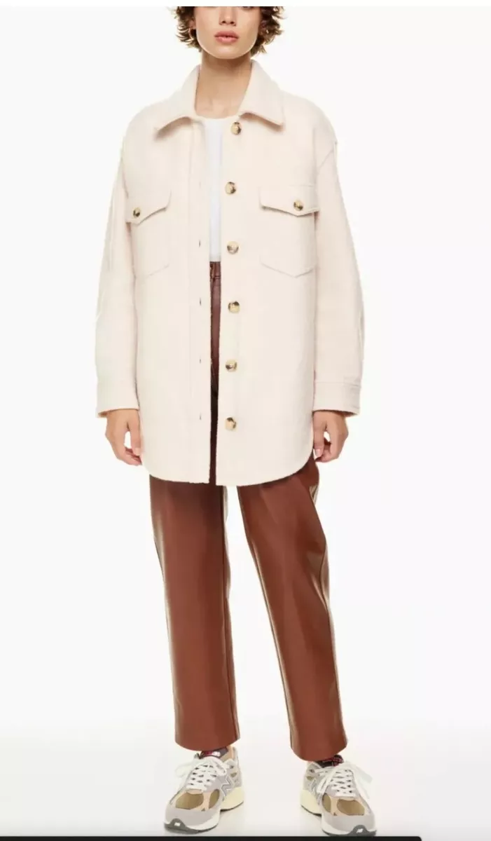 Aritzia Wilfred Free The Ganna Shirt Jacket in Heather Bone Size