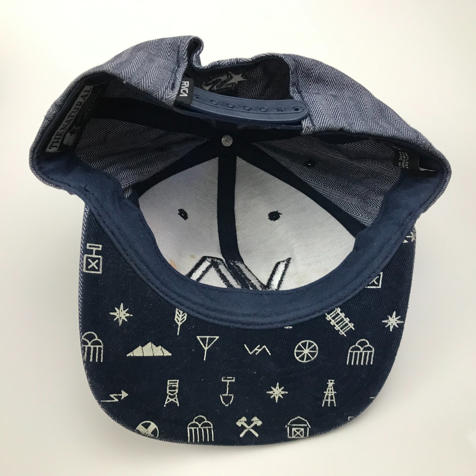 RVCA Hat Cap Snapback Blue White Adjustable Embro… - image 4