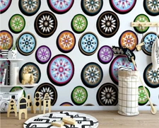 3D Geometry Dots Art Pattern Self-adhesive Removeable Wallpaper Wall Mural