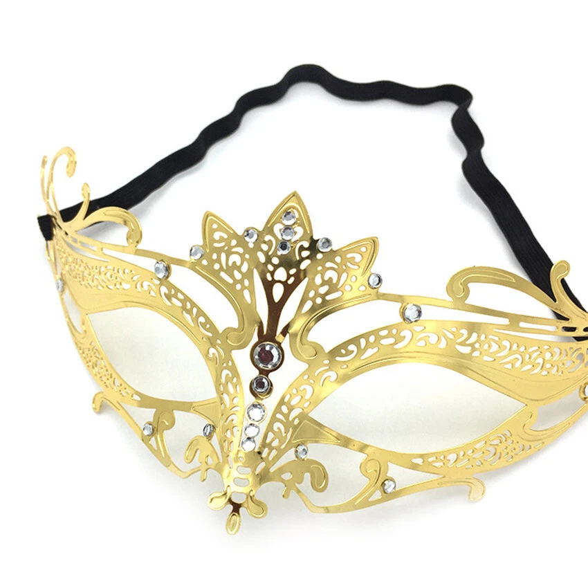 SN-A1-1 Men Women Masquerade Eye-Mask Venetian Costume Party Accessories Gold - Image 3 of 4