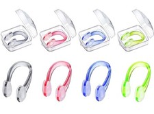4Pcs Swimming Nose Plugs for Adults Kids Waterproof Silicone Swimming Nose Clip