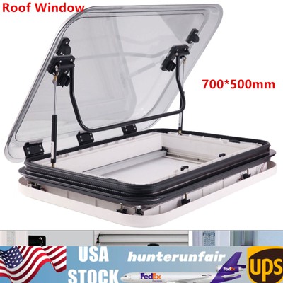 70° Camper Van Roof Window Caravan Roof Vent Hatch Roof Skylight W/ Led Light