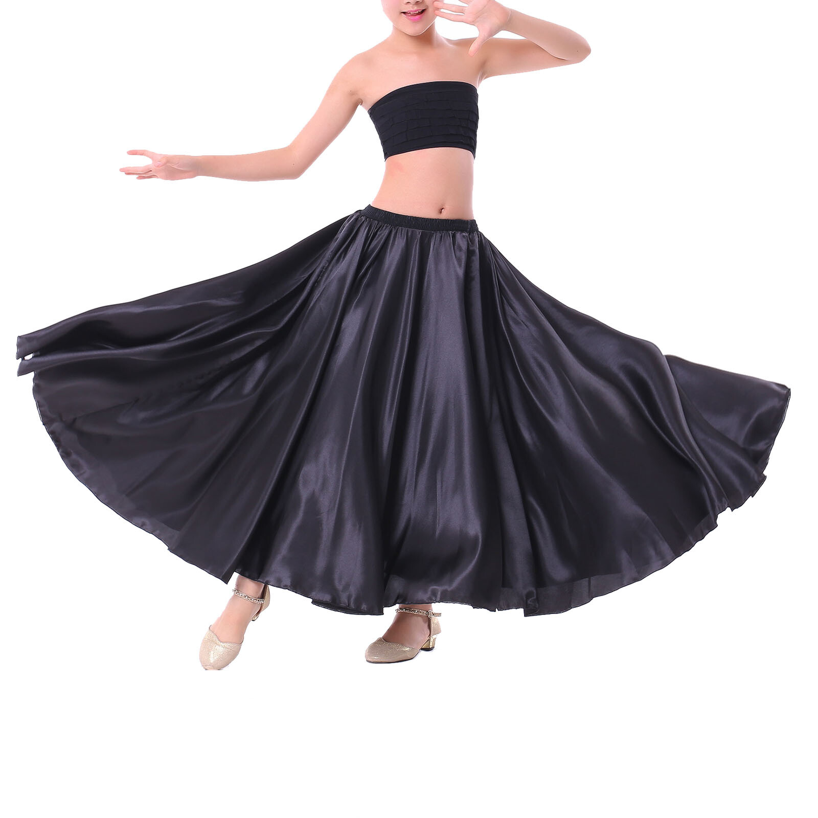 Niños Niñas Vestido Ropa de Baile Disfraz Competición Falda Rendimiento Flamenco Samba