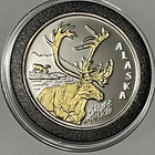 Alaska Mint Elk 24k Gold Gilded Rare Proof Coin 1 Troy Oz .999 Fine Silver Round