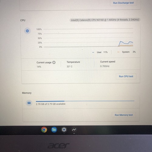 Acer Chromebook 14 CB3-431-C7EX Notebook Intel Celeron 4GB+16GB SSD & Charger - Picture 16 of 19