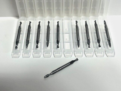 CARBIDE DOUBLE END END MILL 3/32'' DIAMETER STUB 3/16'' LOC  2 FLUTE  10 PACK PCS