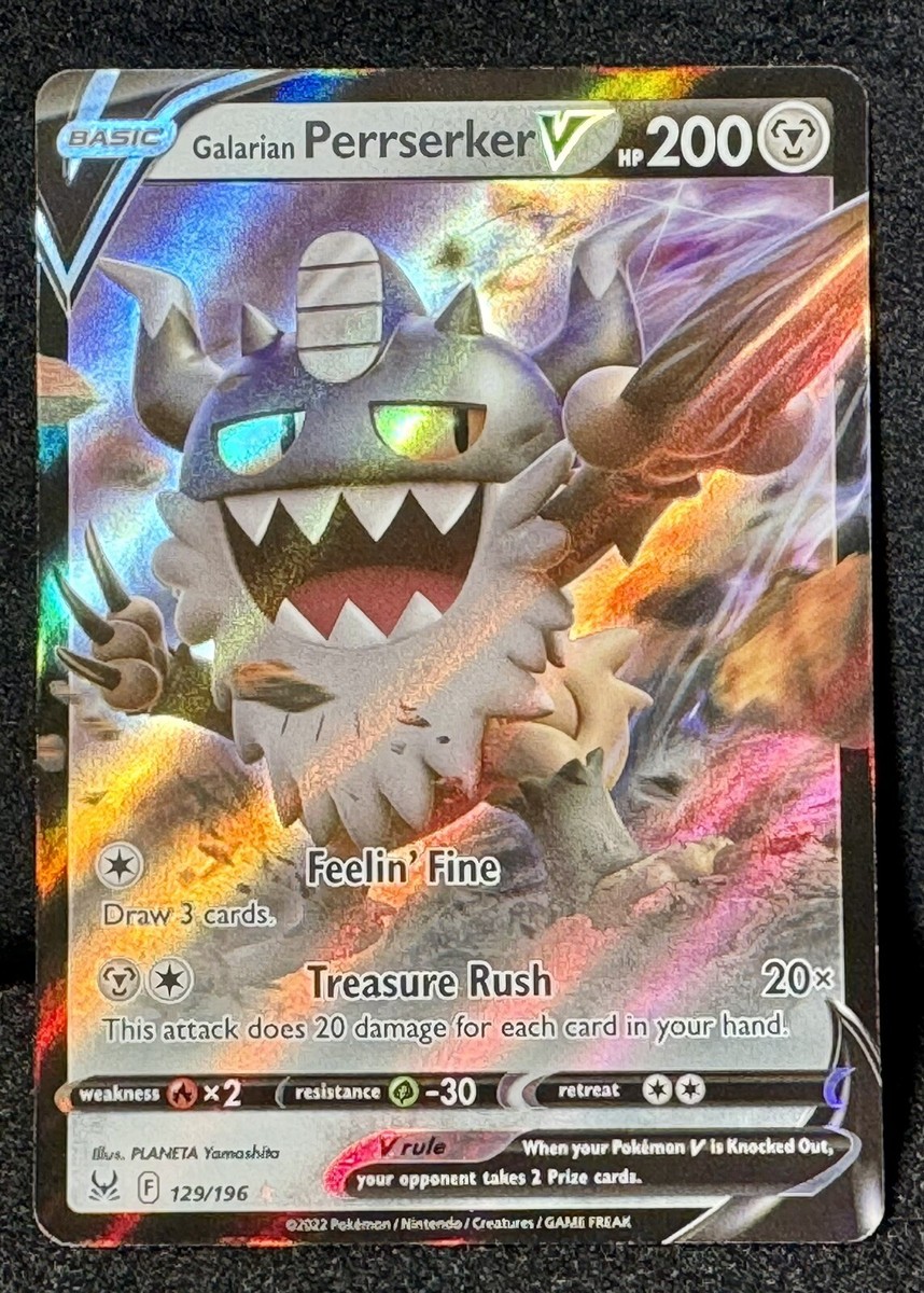 🔥Galarian Perrserker V Lost Origin 120/196 “Ultra Rare” Pokemon