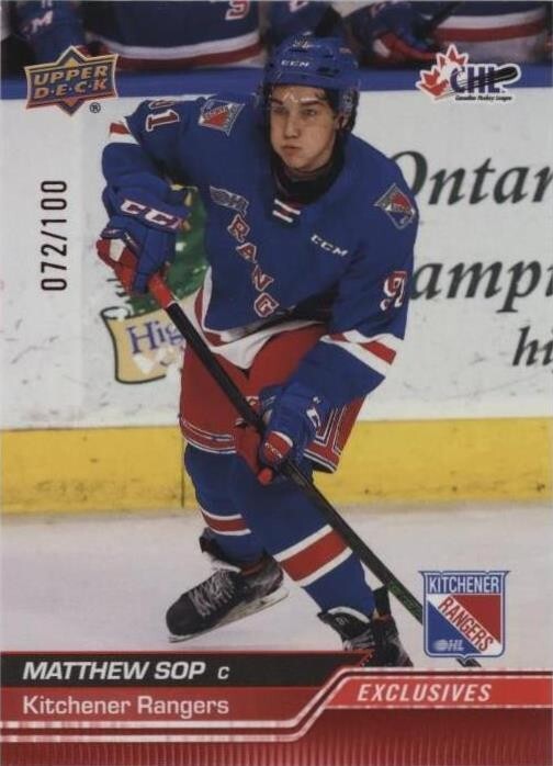 Matthew Sop 2023-24 Upper Deck CHL - Matthew Sop #275 Exclusives /100 (RC) for sale ...