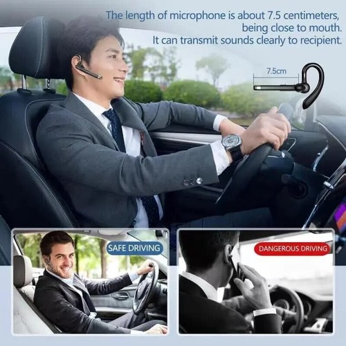 Wireless Bluetooth Headset In Ear Handsfree Single Earpiece Microphone Earphone - Picture 7 of 20