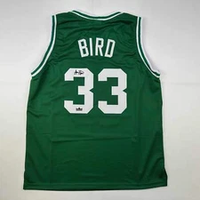 Facsimile Autographed Larry Bird Boston Green Reprint Laser Auto Jersey Men's XL