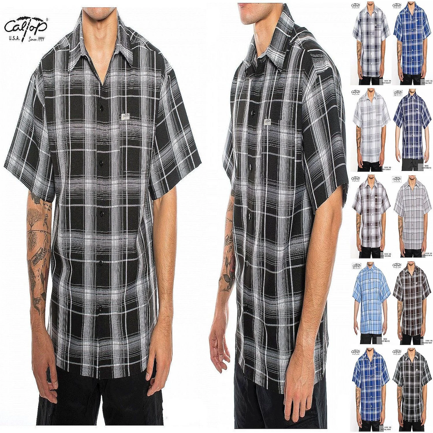 Mens Caltop Short Sleeve Plaid Checker Button Up Polyester Shirt Western
Opens in a new window or ta
