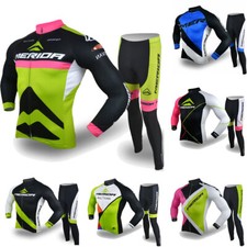 Merida Radtrikot Herren Langarm Radlerhose Gepolstert Fahrradkleidung Lang Set