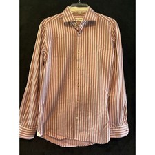 Robert Graham Striped Button Down Shirt Tailored Fit Long Sleeve Mens 39