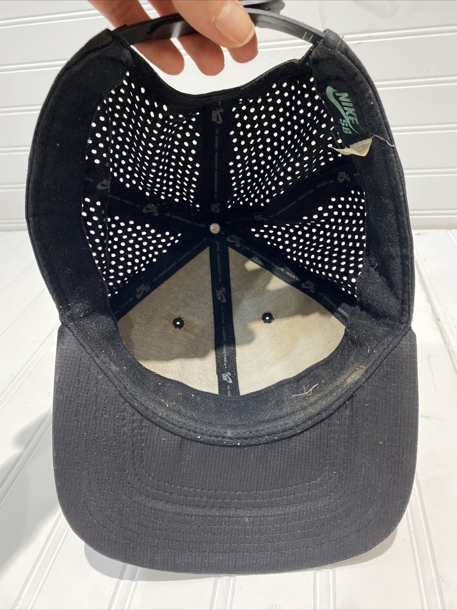 Nike SB Pro Dri-Fit Perforated Aerobill Black Snapback Cap Hat Skateboarding | eBay