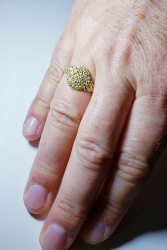 Spectacular 10K Yellow Gold Brazilian Chrysoberyl Ring Size 7/ Anillo de Oro - Picture 7 of 8