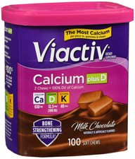 Viactiv Calcium+ Bone Strengthening Soft Chews Milk Chocolate 100 EA