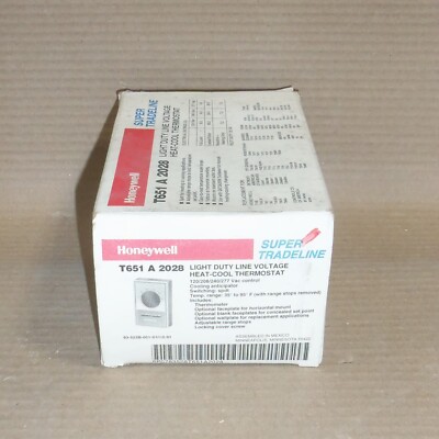 NEW HONEYWELL T651 A 2028 LIGHT DUTY LINE VOLTAGE HEAT COOL THERMOSTAT AK