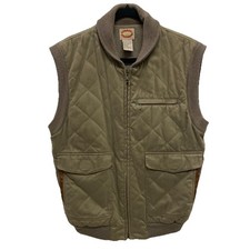 Vintage Banana Republic Mens M Diamond Quilted Vest Hong Kong Tan Utility Safari