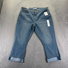 Signature by Levi Strauss Jeans Women 18 Blue Denim Capri Mid-Rise Stretch Faded