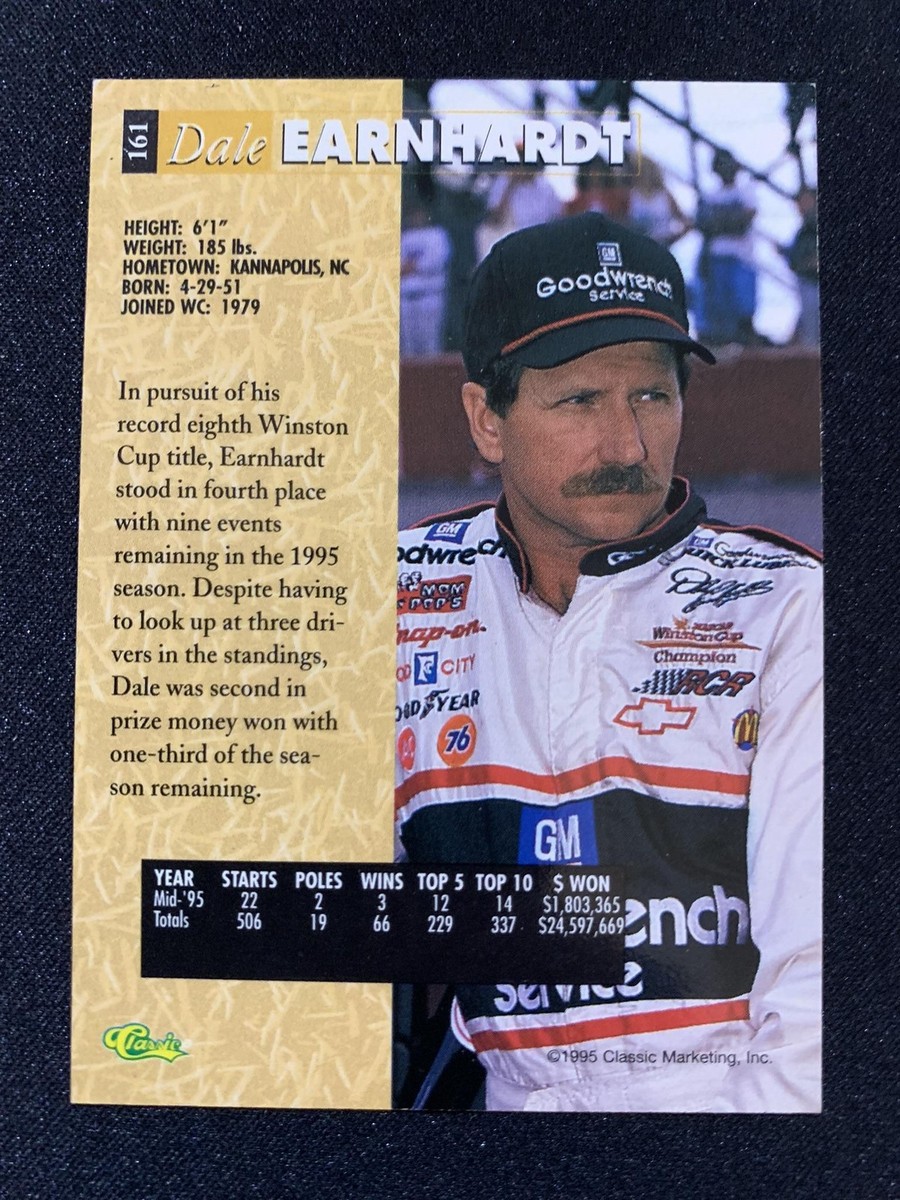 1995 Classic Five Sport #161 Dale Earnhardt NASCAR Racing Card | eBay
