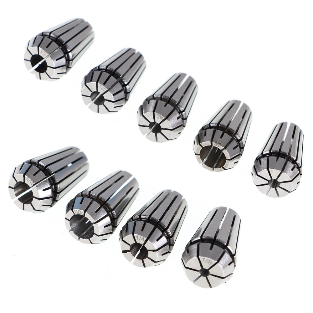 9 Pcs ER16 Spring Collet Set FIT For CNC Milling Lathe Tool Engraving Machine
