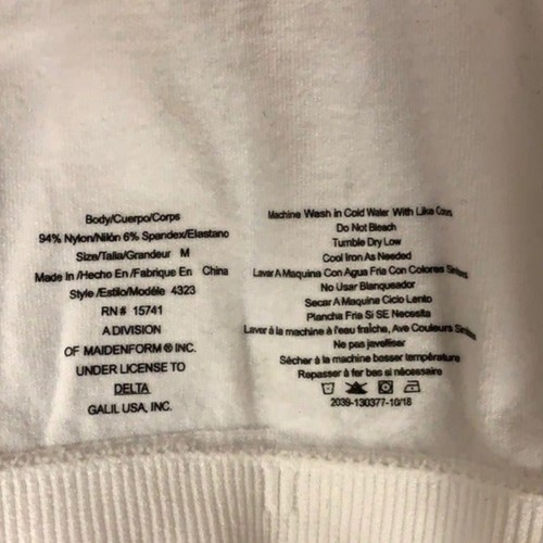 Maidenform Bra M White Sports Bra Racerback Wirefree Padded Mesh Active NEW - Picture 6 of 8