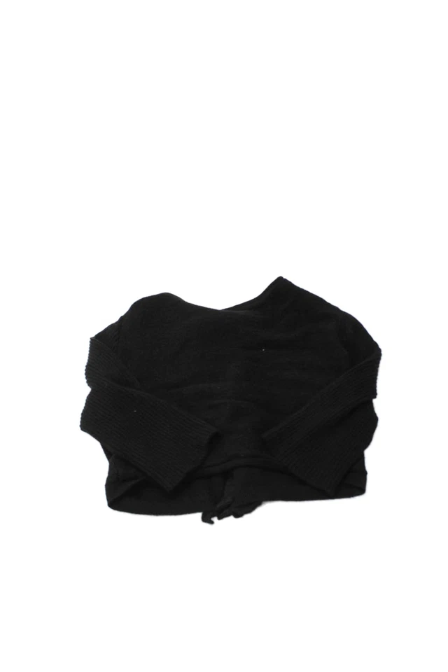 Moschino Cheap & Chic Girls Wool Snap Closure Ruffle Trim Sweater Black Size 6 - Image 2 of 3