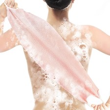Extended Exfoliating Back Scrubber with Handles, Nylon Cleaning Exfoliator Wa...