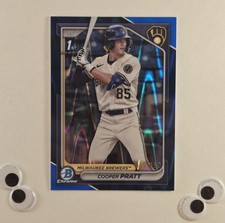 Cooper Pratt /150 2024 Bowman Chrome 1st Blue Ray Wave Milwaukee Brewers