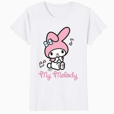 Hello Kitty Melodie süße Herzen Pose Liebe Musik klassisch offizielles Damen T-Shirt