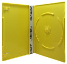 25 SLIM Solid Yellow Color Single DVD Cases 7MM