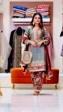 Stunning Designer Silk Blue Top Palazzo With Dupatta For Wedding  Party Wear