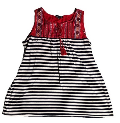rbx Women's Size M Sleeveless Boho Tunic Top Blouse