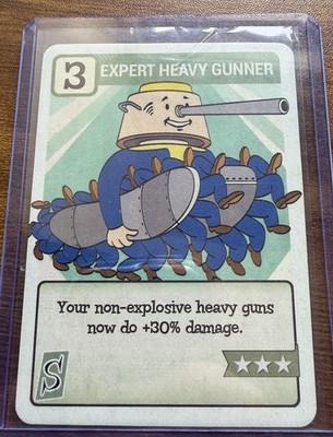 Fallout Trading Cards GOLD Perk Card SSP- Expert Heavy Gunner