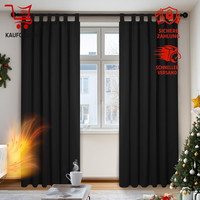 VerdunkelungsvorhäNge Thermo Blickdicht LäRmschutz Schwarz 220X140 Cm 2Er Set