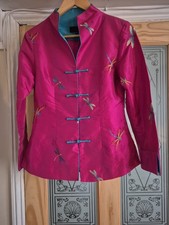 Womens Cerise Oriental Dragonfly Jacket Size 8(m)
