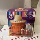 New In Box Nostalgia Electrics 4-Quart Wood Bucket Electric Ice Cream Maker