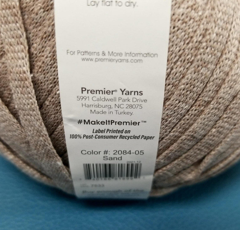 4 Premier Yarns Ribbon Yarn, Super Bulky Yarn, Made With Cotton Polyester Sand