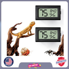 2 PCS Rectangle Reptile Thermometer and Humidity Gauge for Bearded Dragon