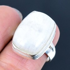 Rainbow Moonstone Handmade 925 Sterling Silver Jewelry Ring US Size 6.5