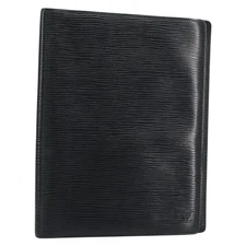 LOUIS VUITTON Epi Agenda Bureau Day Planner Cover Black LV Auth 152683