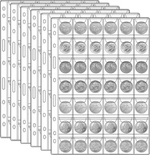 1050 Pockets Coin Sleeves, 25 Sheets Coin Holders for Collectors Plastic Coin Co