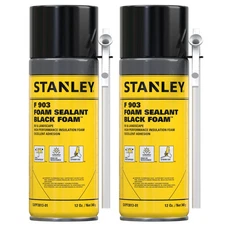 Stanley F903 Black Foam Sealant for Waterfall, Landscaping 12oz 2 Pk -Straw Use