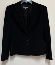 Vintage Ann Taylor Black Classic Lined Blazer Jacket Size 6