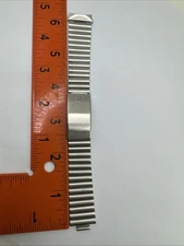 Stainless steel flared vintage Bulova Accutron watch band 18mm MISSING END LINK