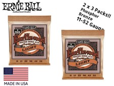  6 PACK ERNIE BALL EARTHWOOD PHOSPHOR BRONZE ACOUSTIC GUITAR STRINGS 3548 