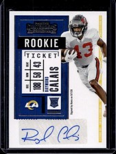 2020 Panini Contenders Raymond Calais Auto Rookie Ticket #219 Rams Rookie